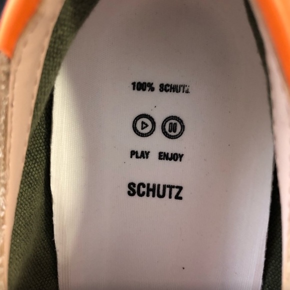 Schutz New in Box Gisella Platform Retro Sneaker Aspen Green/Dessert/Tan… - Picture 7 of 7